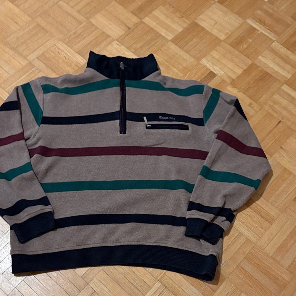 Armas Striped Half-Zip Sweater for Men